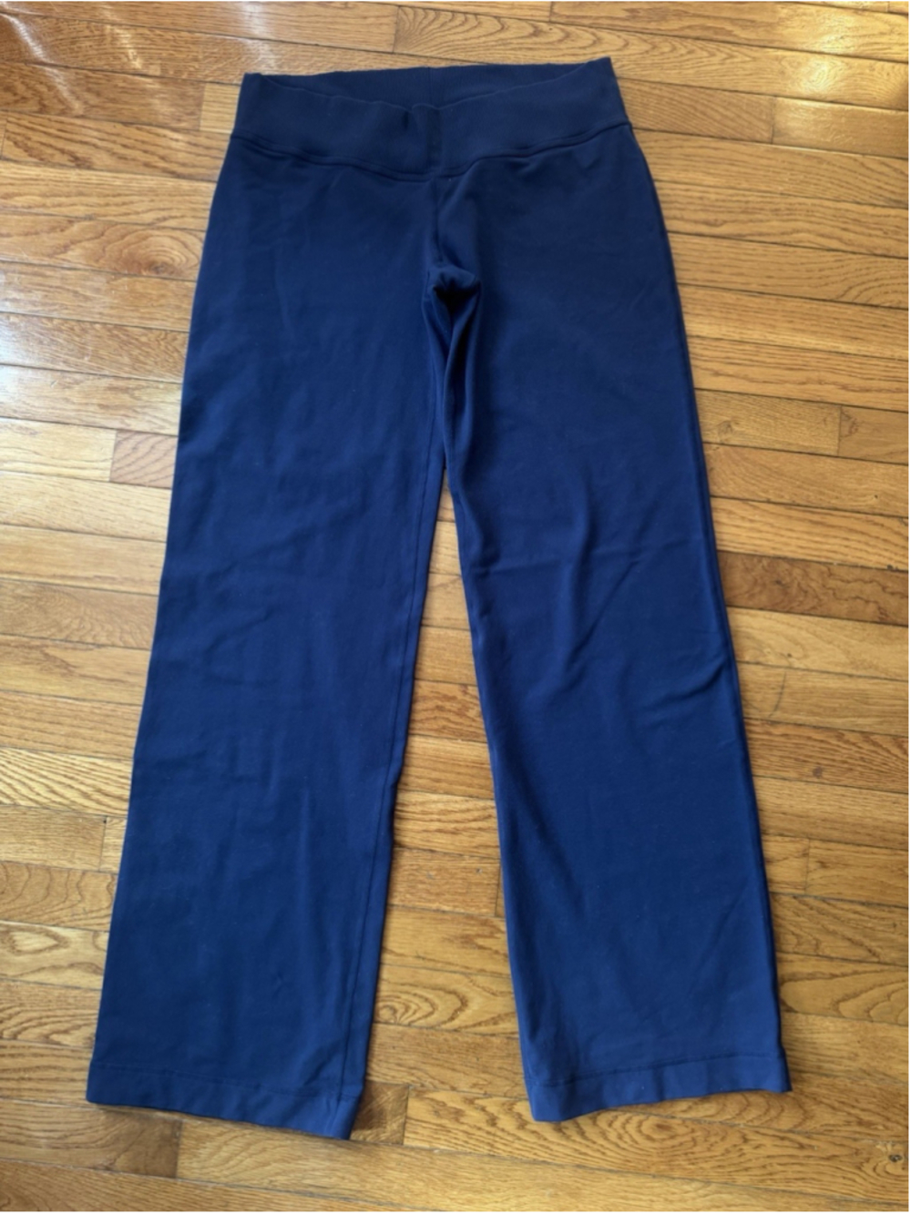 Vintage Y2K Lululemon Low Rise Flare Groove Pants Navy Ribbed Waist 12 Tall MINT